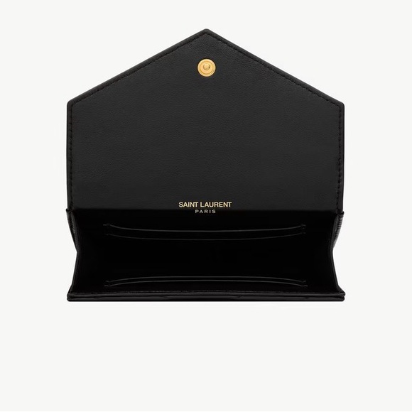 Yves Saint Laurent Black Wallet with Gold Logo - Picture 3 of 4